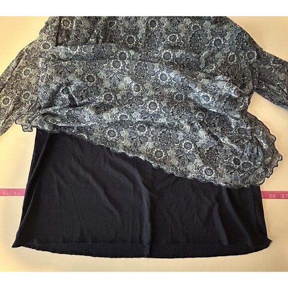 Y2K Babydoll Midi Dress NWT M/L  Blue Sweetheart Neck Bell Sleeve Stretch 90s - Picture 7 of 11